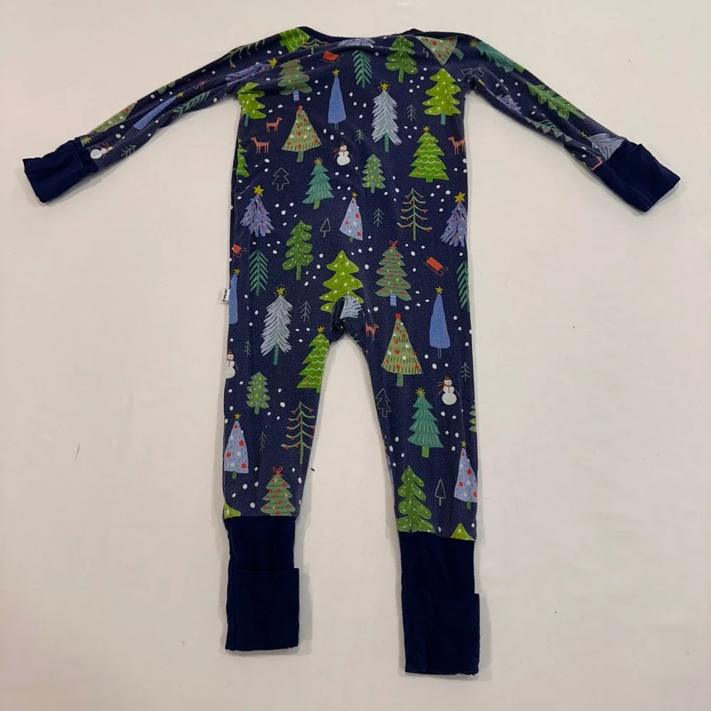 Little Sleepies Christmas Trees Zippy‎ Kids 6-12 Months Navy Bamboo | Holiday